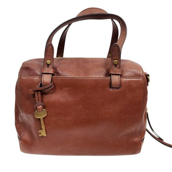Fossil Women's Rachel Satchel Crossbody Brown Leather - Picture 2 of 12
